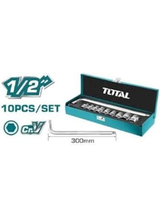 TOTAL 1/2" Socket Set – 10 Pieces - Image 2